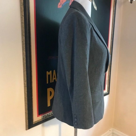 Pendleton: Classic Vintage Gray Virgin Wool One Button Blazer Sz 8P - Picture 4 of 9